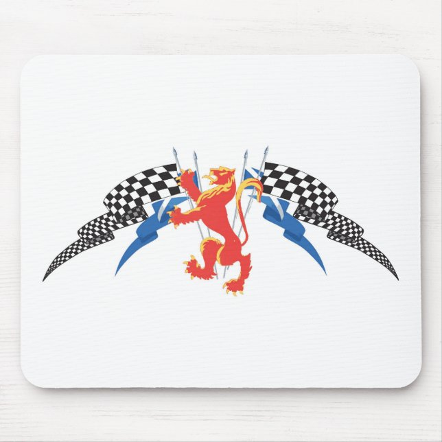 Lion Rampant, Saltires, checks Mouse Pad (Front)