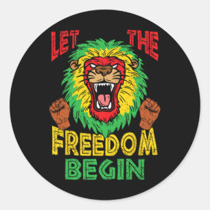 Lion Rasta Freedom Juneteenth Black History Africa Classic Round Sticker