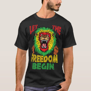 Lion Rasta Freedom Juneteenth Black History Africa T-Shirt
