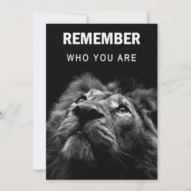 Lion Remember Who You Are Thank You Card (Front)