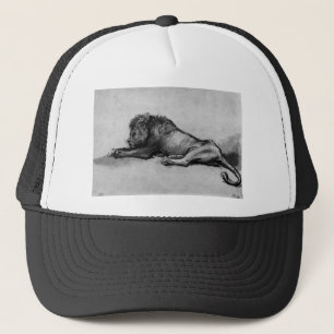 Lion resting by Rembrandt Trucker Hat