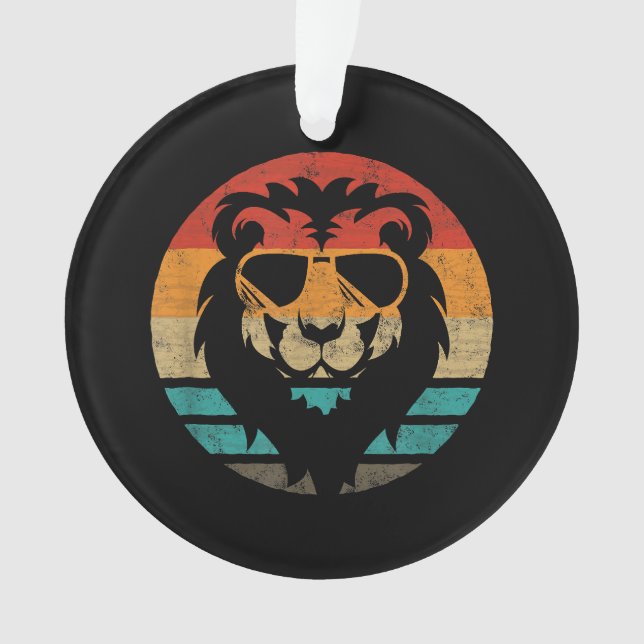 Lion Retro Style Vintage Ornament (Front)