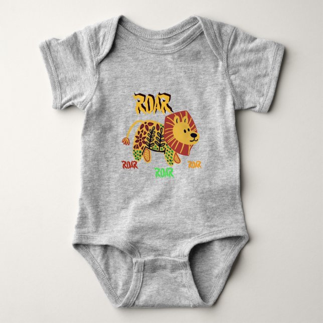 Lion Roar Created by Mummy & Daddy T-Shirt Baby Bodysuit (Front)