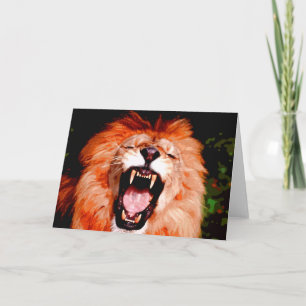 Lion Roaring Card