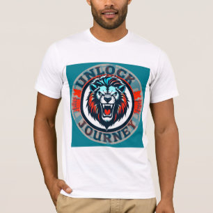 Lion Roaring Emblem with Unlock Journey T-Shirt