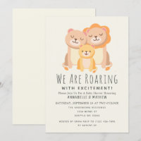 Lion Roaring Excitement Baby Shower Invitation