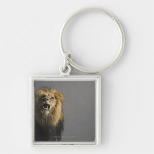 Lion roaring key ring