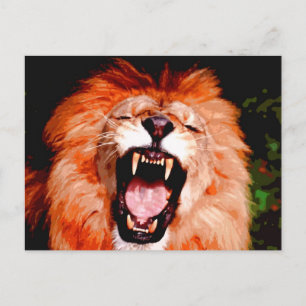 Lion Roaring Postcard