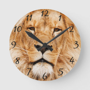 Lion Round Clock