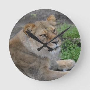 Lion Round Clock