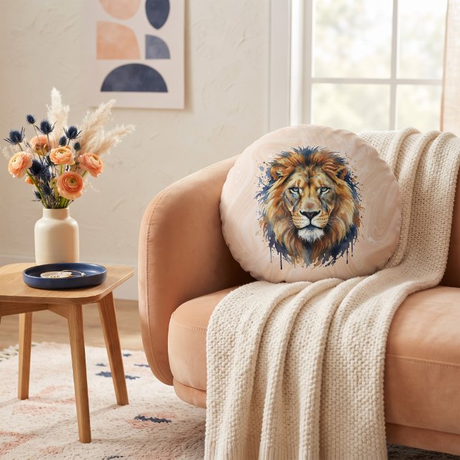 Lion Round Cushion (Creator Uploaded)