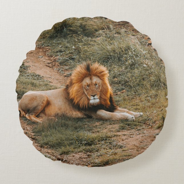 LION ROUND CUSHION (Front)