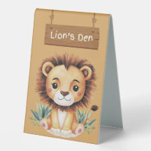 Lion’s Den Safari Table Sign