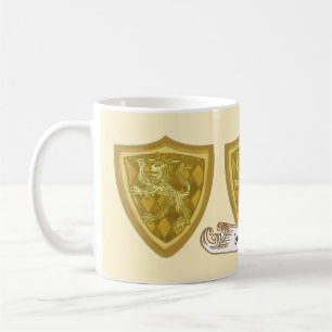 Lion Shield Family Crest Surname  Coffee Mug