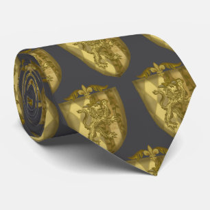 Lion Shield Family Crest Tie