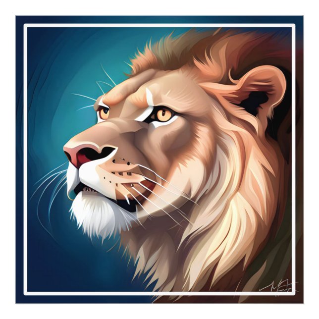 Lion Side Posed Portrait-56557 Photo Print (Front)