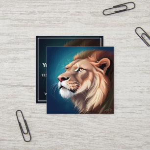Lion Side Posed Portrait-56557 Square Business Card