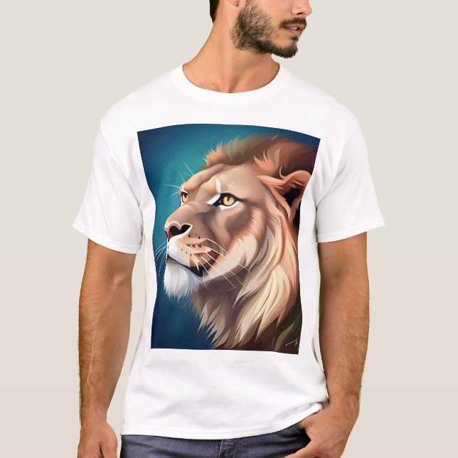Lion Side Posed Portrait-56557 T-Shirt (Front)