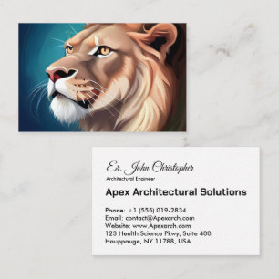 Lion Side Posed Portrait Editable Template Business Card