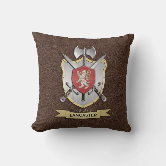 Lion Sigil Battle Crest Brown Cushion (Front)
