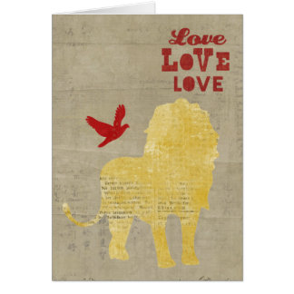 Lion Silhouette Love Card