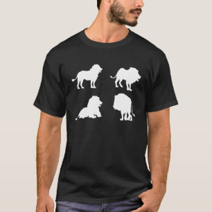 Lion Silhouette Tiger Cool Cats Big Cat Zoo Animal T-Shirt