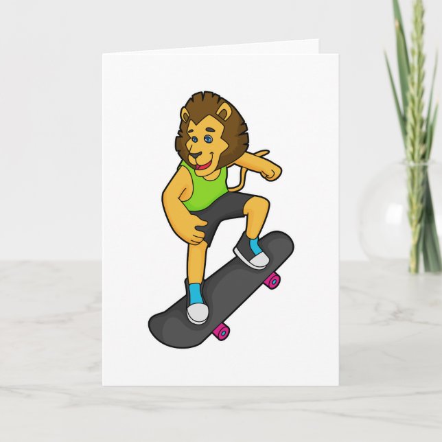 Lion Skater Skateboard Card (Front)