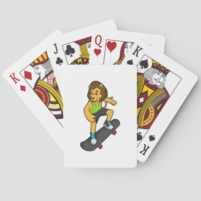 Lion Skater Skateboard Playing Cards (Back)