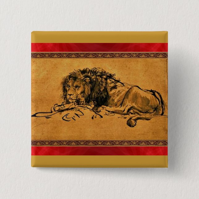 Lion Sketch Button (Front)
