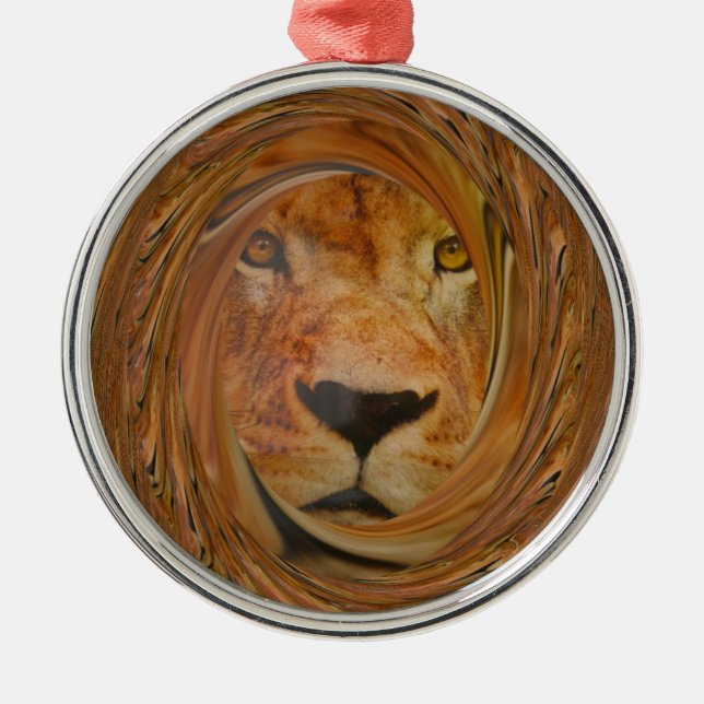 Lion smile metal tree decoration (Front)