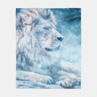 Lion snow lying down art animal