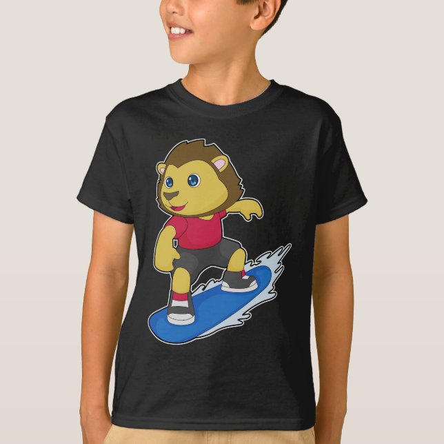 Lion Snowboard Winter sports T-Shirt (Front)