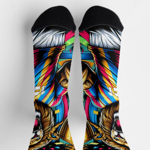 Lion Soccer Champion Trophy Football Victory Socks
