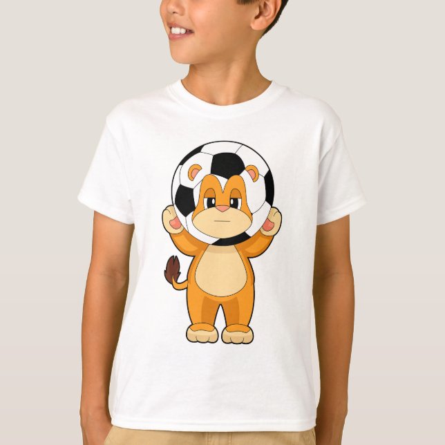 Lion Soccer player Soccer T-Shirt (Front)
