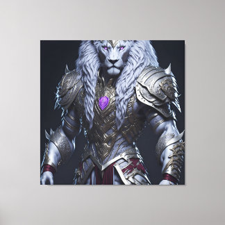 LION SOLDIER WEARING ARMOR #5 CANVAS PRINT