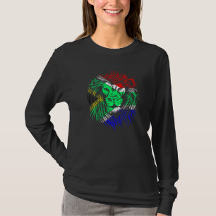 Lion South African Flag South Africa T-Shirt