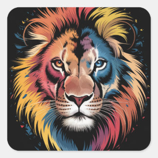 Lion Spiral Notebooks Square Sticker