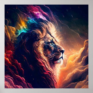 Lion Spirit Animal Proud Wisdom Protector Poster