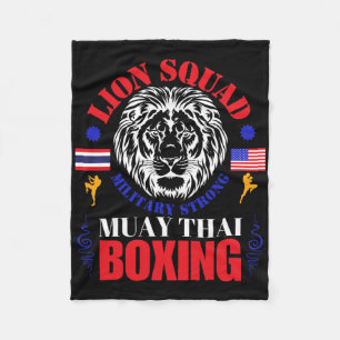 Lion Squad Thailand Kickboxing Muay Thai Mma Train Fleece Blanket