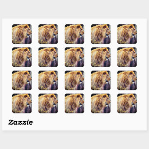 Lion [Square Seal] Square Sticker