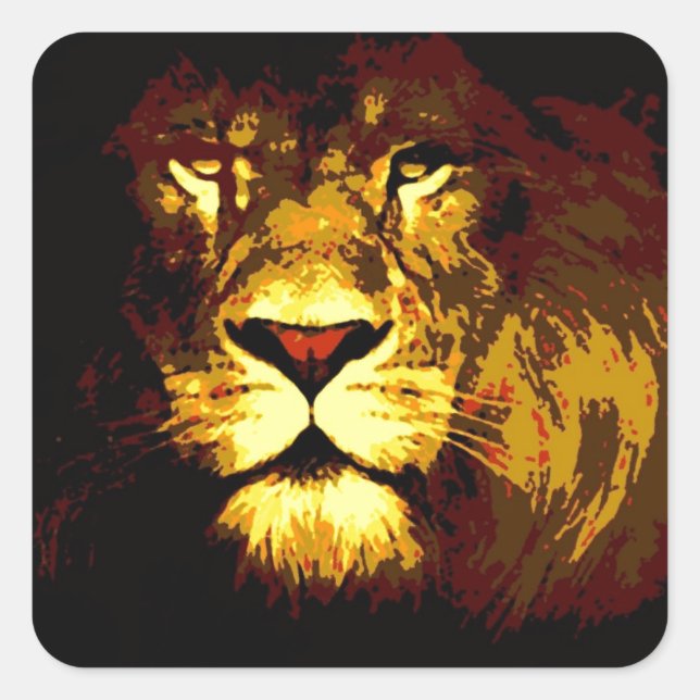 Lion Square Sticker (Front)