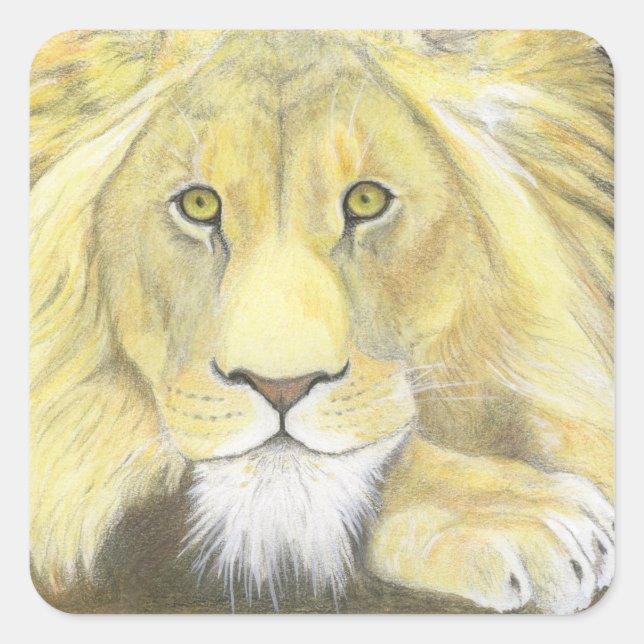 Lion Square Sticker (Front)