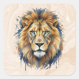 Lion Square Sticker
