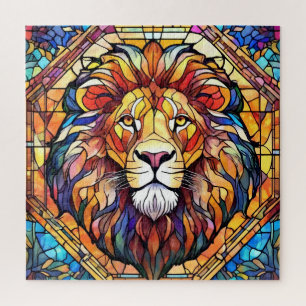 Lion Stained Glass  Jigsaw Puzzle