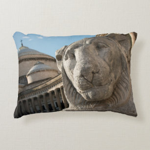 Lion statue in front of San Francesco di Paola Decorative Cushion
