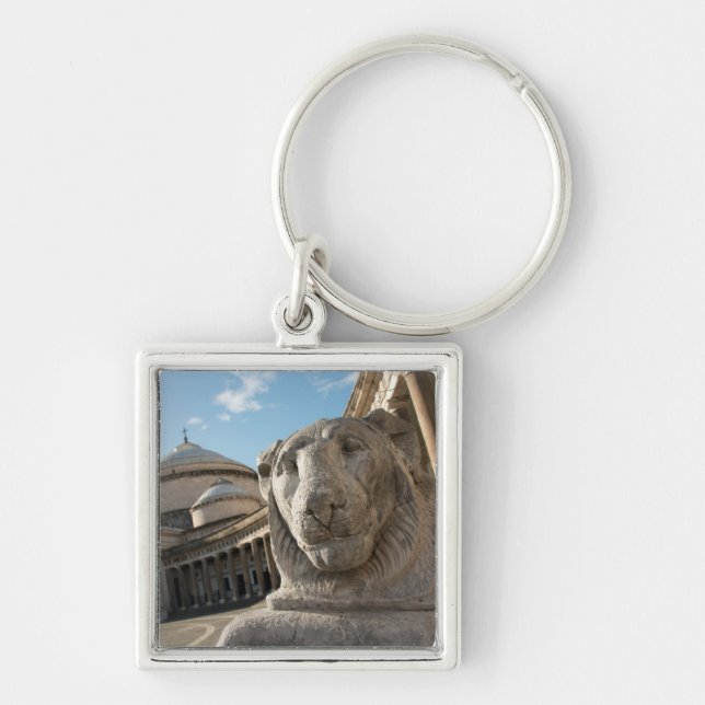 Lion statue in front of San Francesco di Paola Key Ring (Front)