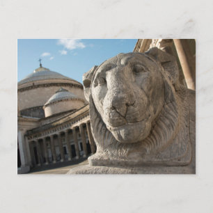 Lion statue in front of San Francesco di Paola Postcard