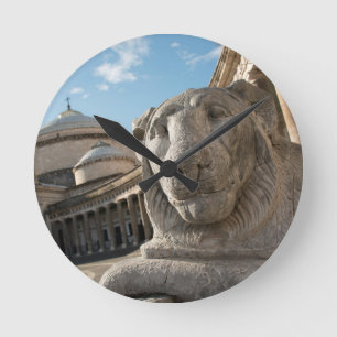 Lion statue in front of San Francesco di Paola Round Clock