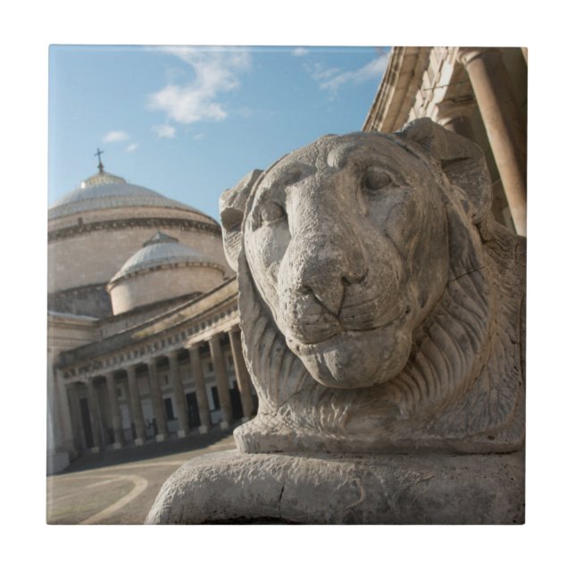 Lion statue in front of San Francesco di Paola Tile (Front)