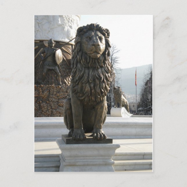 Lion Statue Postcard (Front)